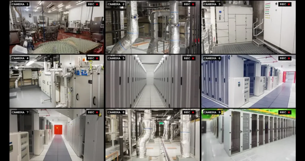 Central acompanhando câmeras de várias unidades
