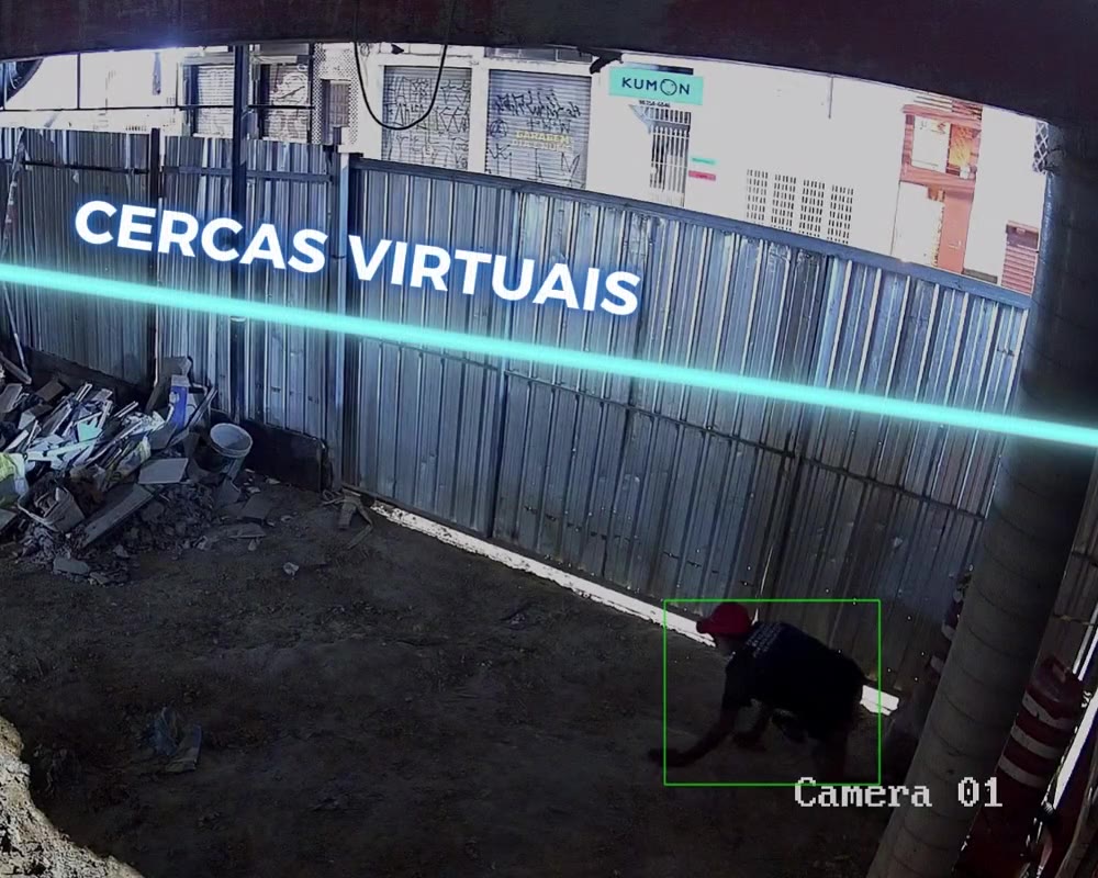 Câmera com IA e cerca virtual em canteiro de obra
